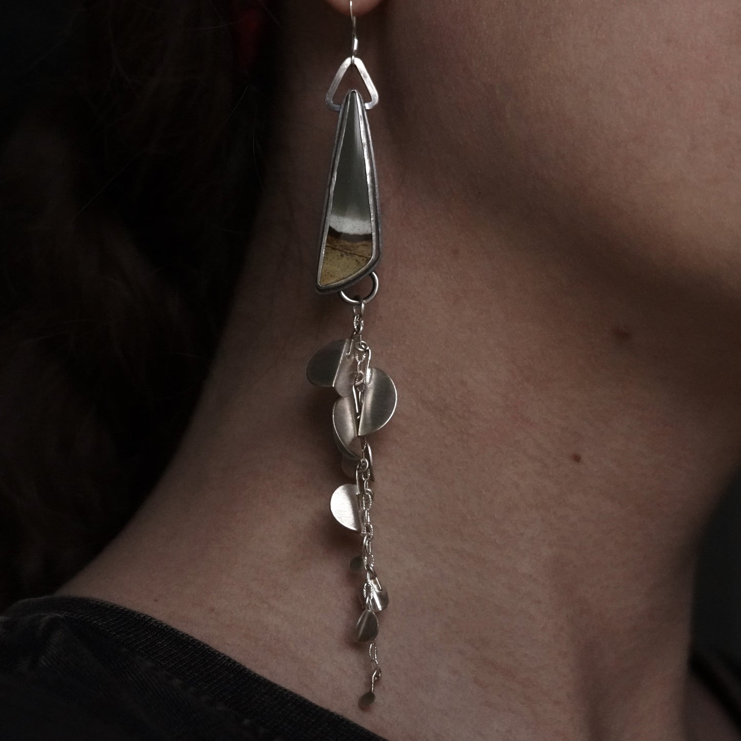 Jasper Sea Ribbon Earrings