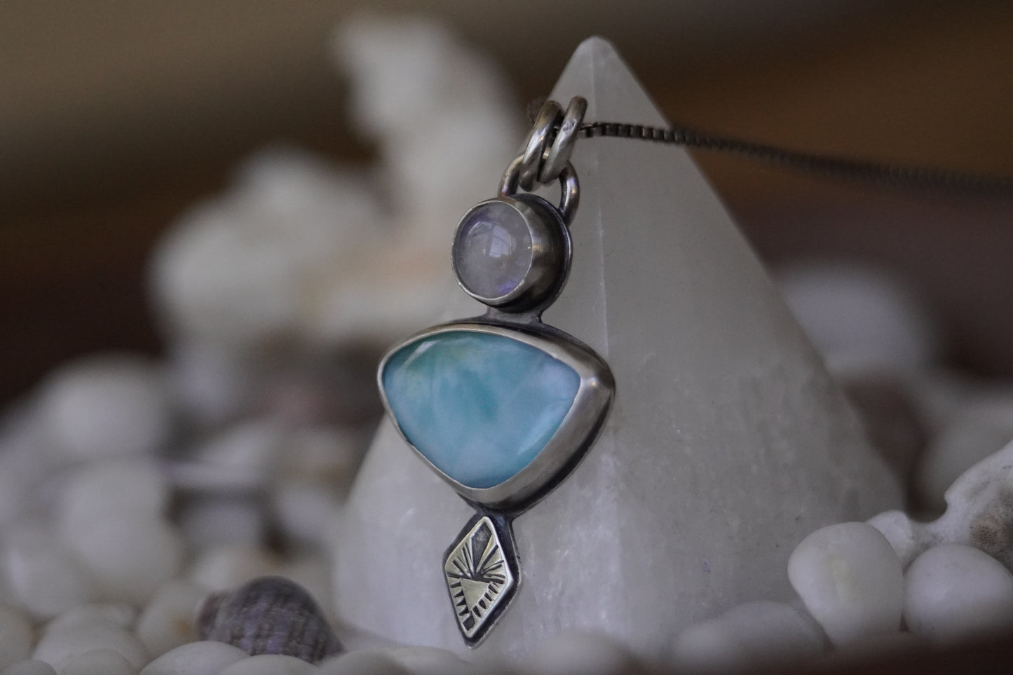 Moonstone Sea Foam Pendant #2