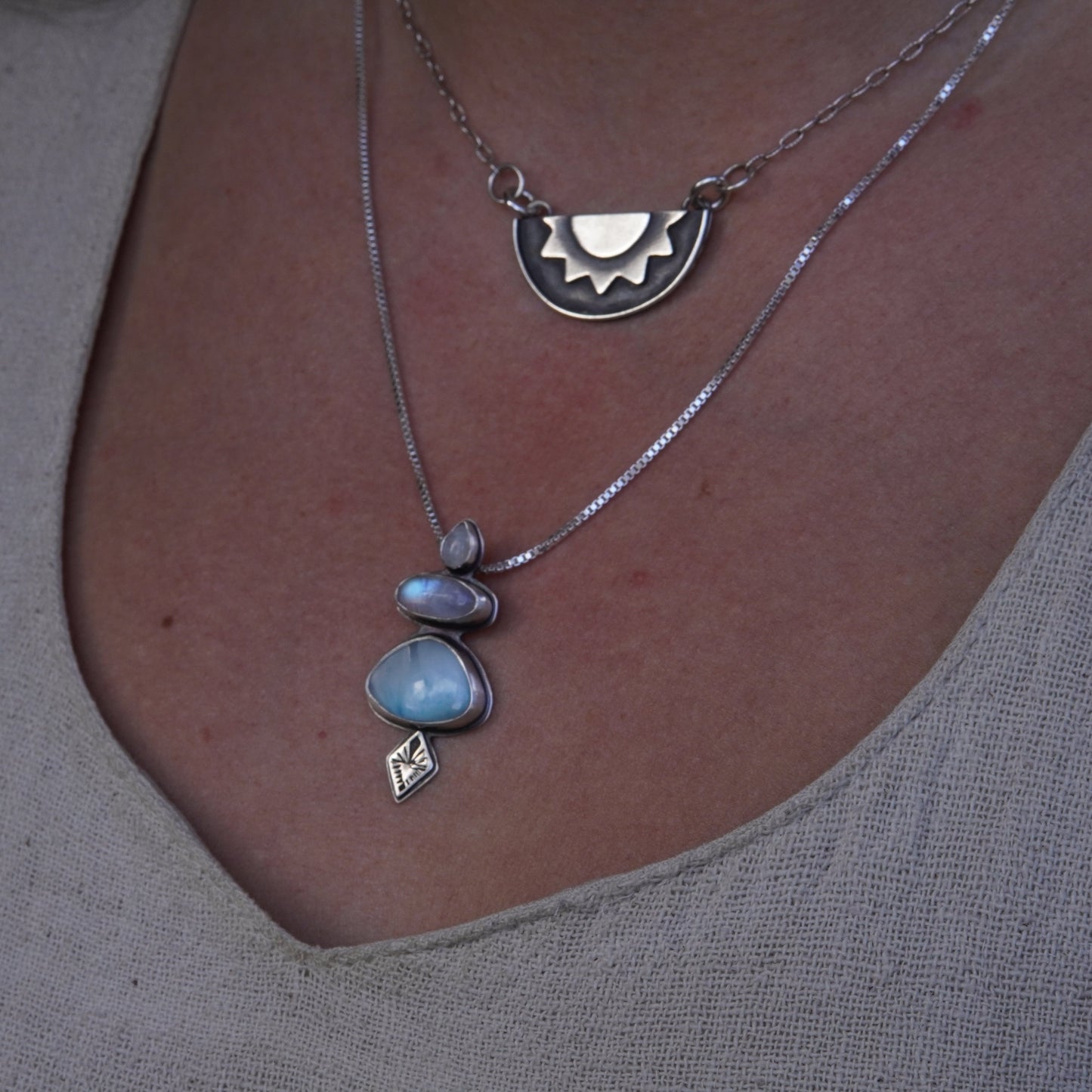 Moonstone Sea Foam Pendant