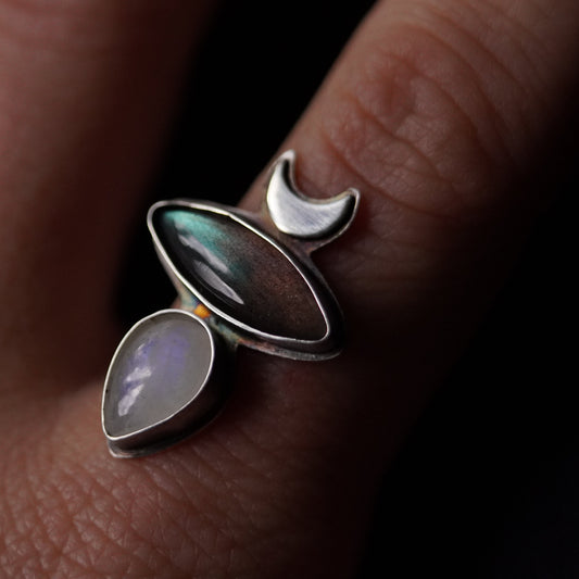 Deepwater Moon Ring (Finish to your size)